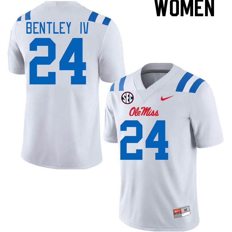 Women #24 Ulysses Bentley IV Ole Miss Rebels 2024 New Uniforms College Football Jerseys Stitched-Whi